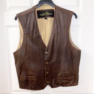 Structure brown leather vest XL